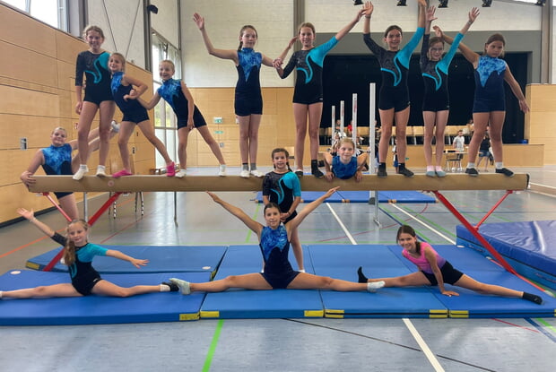 16 Turnerinnen des TSV Güglingen waren beim Gau-Kinderturnfest in Auenstein dabei.