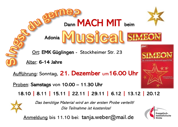 !!! Erste Probe am 18.10. um 10:00 Uhr !!!