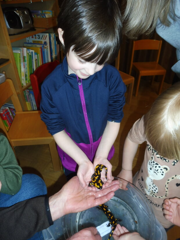 Die Kinder waren begeistert davon, die Tiere so nah betrachten und anfassen zu dürfen