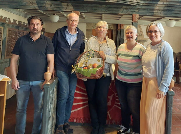 von links: Tilmann Schiedel,Gerhard Saur, Sigrid Orben, Sylvia Rustler, Anike Neher