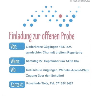 Einladung zur offenen Probe